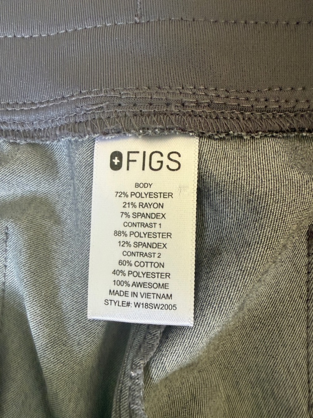 FIGS ladies gray pull on pant tECHNICAL COLLECTION size medium Medical - Picture 5 of 9